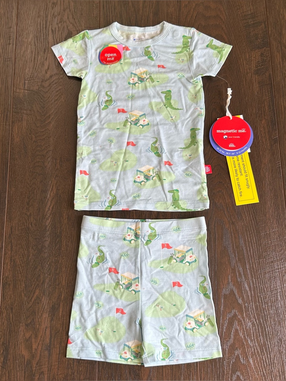 Magnetic Me A Putt Above Two Piece PJ Set Short Sleeves and Shorts 9-12m